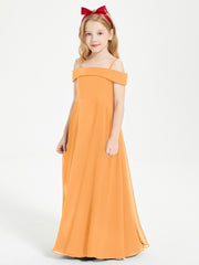 Chic Junior Bridesmaid Dresses Off the Shoulder Tangerine