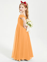 Chic Junior Bridesmaid Dresses Off the Shoulder Tangerine