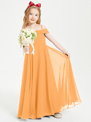 Chic Junior Bridesmaid Dresses Off the Shoulder Tangerine
