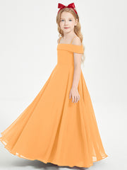 Chic Junior Bridesmaid Dresses Off the Shoulder Tangerine