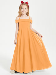 Chic Junior Bridesmaid Dresses Off the Shoulder Tangerine