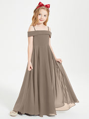 Chic Junior Bridesmaid Dresses Off the Shoulder Taupe