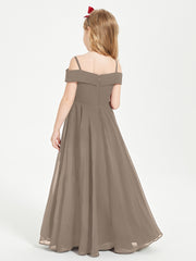 Chic Junior Bridesmaid Dresses Off the Shoulder Taupe