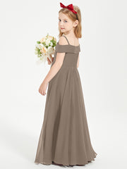 Chic Junior Bridesmaid Dresses Off the Shoulder Taupe