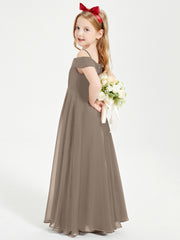 Chic Junior Bridesmaid Dresses Off the Shoulder Taupe