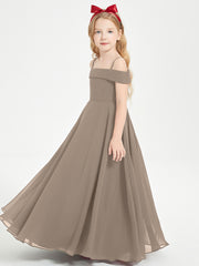 Chic Junior Bridesmaid Dresses Off the Shoulder Taupe