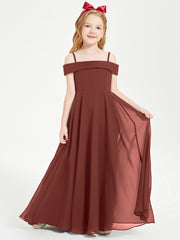 Chic Junior Bridesmaid Dresses Off the Shoulder Terracotta