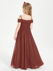 Chic Junior Bridesmaid Dresses Off the Shoulder Terracotta