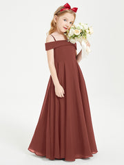Chic Junior Bridesmaid Dresses Off the Shoulder Terracotta