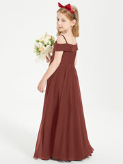 Chic Junior Bridesmaid Dresses Off the Shoulder Terracotta