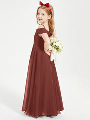 Chic Junior Bridesmaid Dresses Off the Shoulder Terracotta