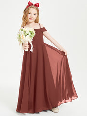 Chic Junior Bridesmaid Dresses Off the Shoulder Terracotta