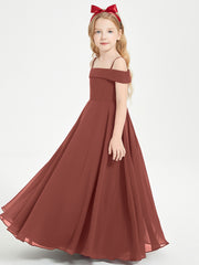 Chic Junior Bridesmaid Dresses Off the Shoulder Terracotta
