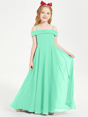 Chic Junior Bridesmaid Dresses Off the Shoulder Turquoise