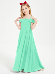 Chic Junior Bridesmaid Dresses Off the Shoulder Turquoise