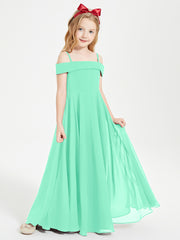 Chic Junior Bridesmaid Dresses Off the Shoulder Turquoise