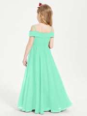 Chic Junior Bridesmaid Dresses Off the Shoulder Turquoise