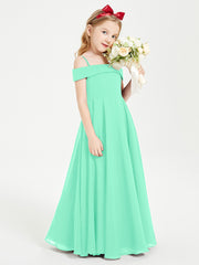 Chic Junior Bridesmaid Dresses Off the Shoulder Turquoise