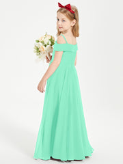 Chic Junior Bridesmaid Dresses Off the Shoulder Turquoise