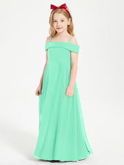 Chic Junior Bridesmaid Dresses Off the Shoulder Turquoise