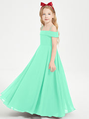 Chic Junior Bridesmaid Dresses Off the Shoulder Turquoise