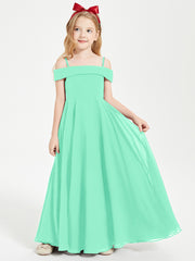 Chic Junior Bridesmaid Dresses Off the Shoulder Turquoise