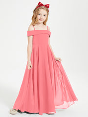 Chic Junior Bridesmaid Dresses Off the Shoulder Watermelon