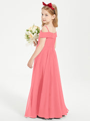 Chic Junior Bridesmaid Dresses Off the Shoulder Watermelon