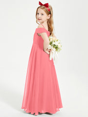 Chic Junior Bridesmaid Dresses Off the Shoulder Watermelon