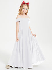Chic Junior Bridesmaid Dresses Off the Shoulder White