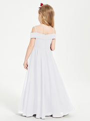 Chic Junior Bridesmaid Dresses Off the Shoulder White
