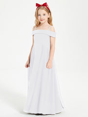Chic Junior Bridesmaid Dresses Off the Shoulder White