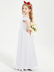 Chic Junior Bridesmaid Dresses Off the Shoulder White