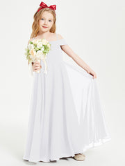 Chic Junior Bridesmaid Dresses Off the Shoulder White
