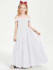 Chic Junior Bridesmaid Dresses Off the Shoulder White