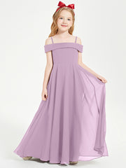 Chic Junior Bridesmaid Dresses Off the Shoulder Wisteria