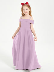 Chic Junior Bridesmaid Dresses Off the Shoulder Wisteria