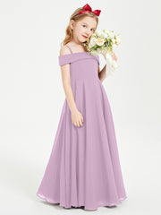 Chic Junior Bridesmaid Dresses Off the Shoulder Wisteria