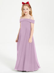 Chic Junior Bridesmaid Dresses Off the Shoulder Wisteria