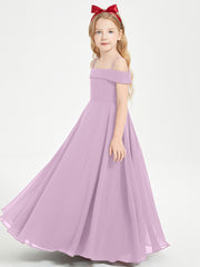 Chic Junior Bridesmaid Dresses Off the Shoulder Wisteria