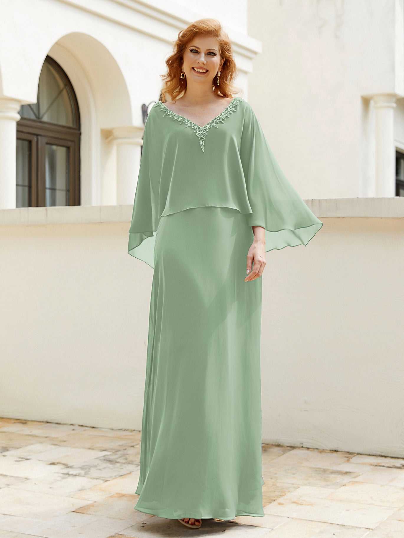 Dusty Sage Mother of the Bride Dresses BABARONI Dusty Sage Mother of the Bride Dresses BABARONI