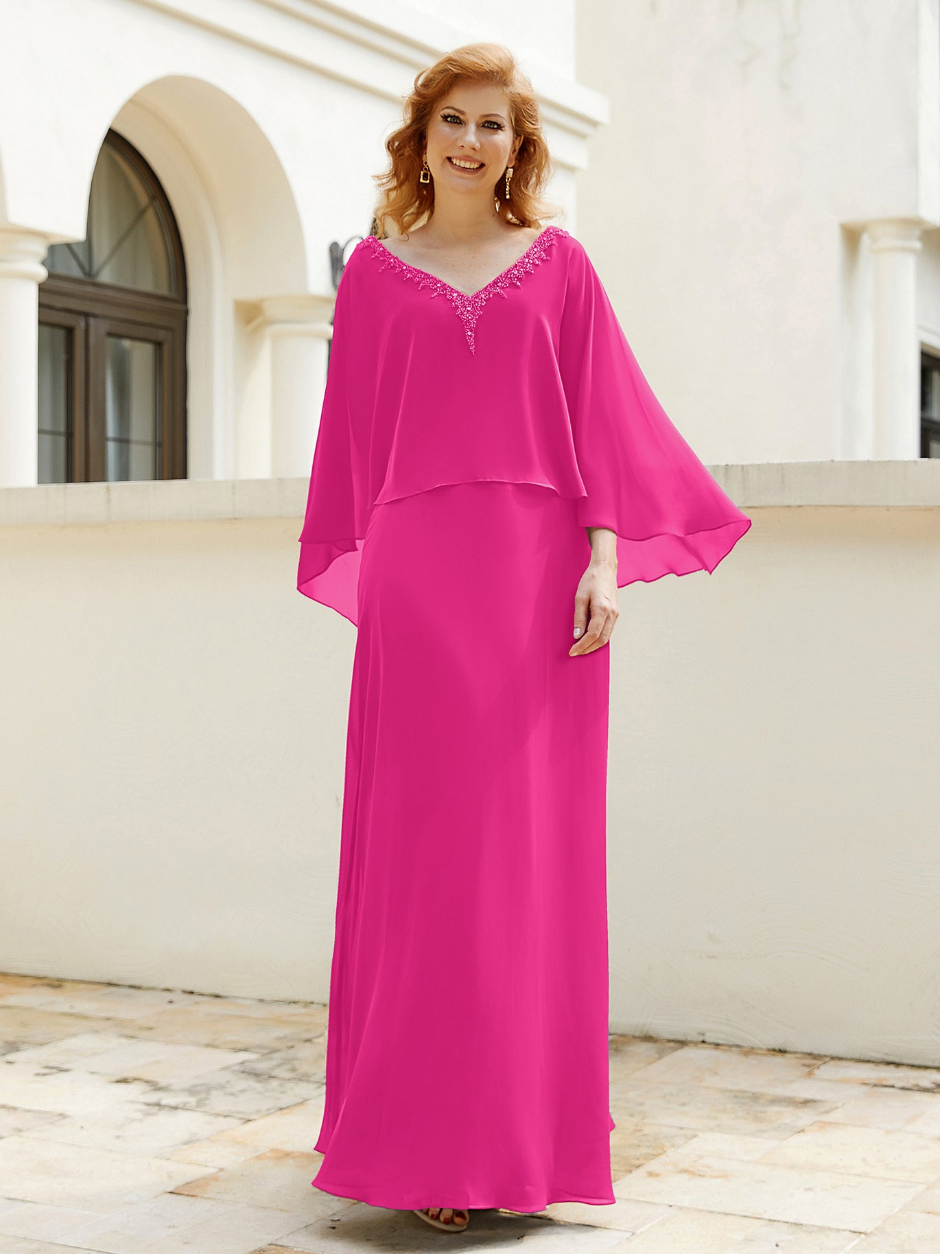 Fuchsia Mother of the Bride Dresses BABARONI Fuchsia Mother of the Bride Dresses BABARONI