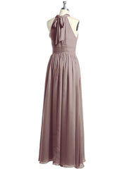 High Neck Full Length Dresses with Slit Dusk