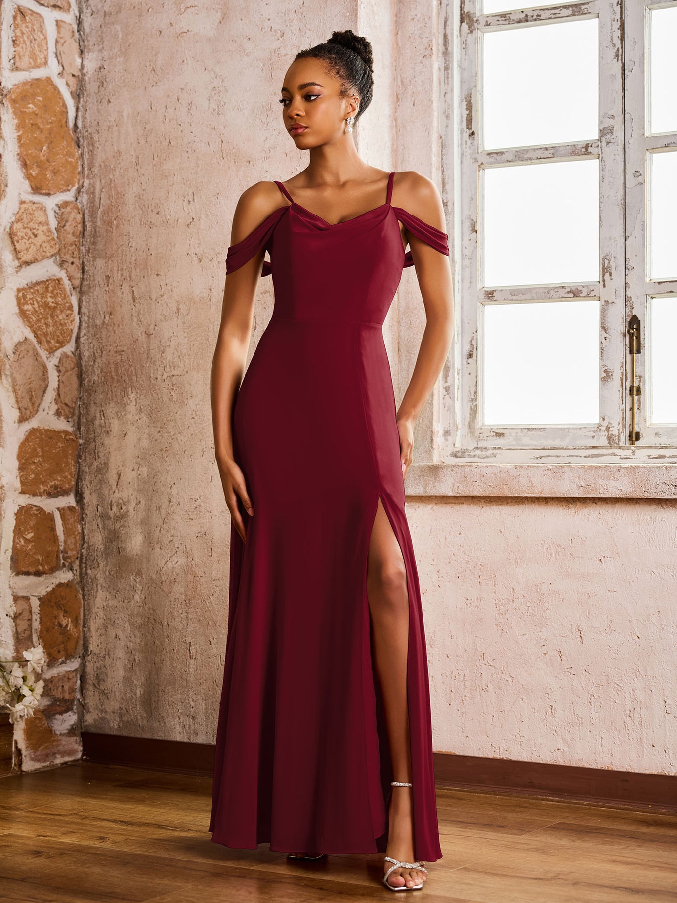 Burgundy Bridesmaid Dresses - For Fall Winter Weddings BABARONI Burgundy Bridesmaid Dresses - For Fall Winter Weddings BABARONI