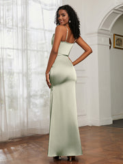 Cowl Neck Mermaid Dress With Sash Dusty Sage