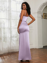 Cowl Neck Mermaid Dress With Sash Lilac Plus Size