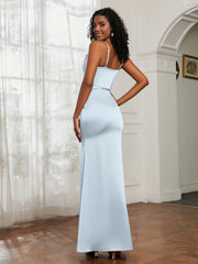 Cowl Neck Mermaid Dress With Sash Mist