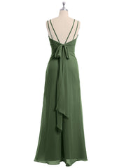 Sweetheart Neck Chiffon Gown with Double Straps Olive Green Plus Size