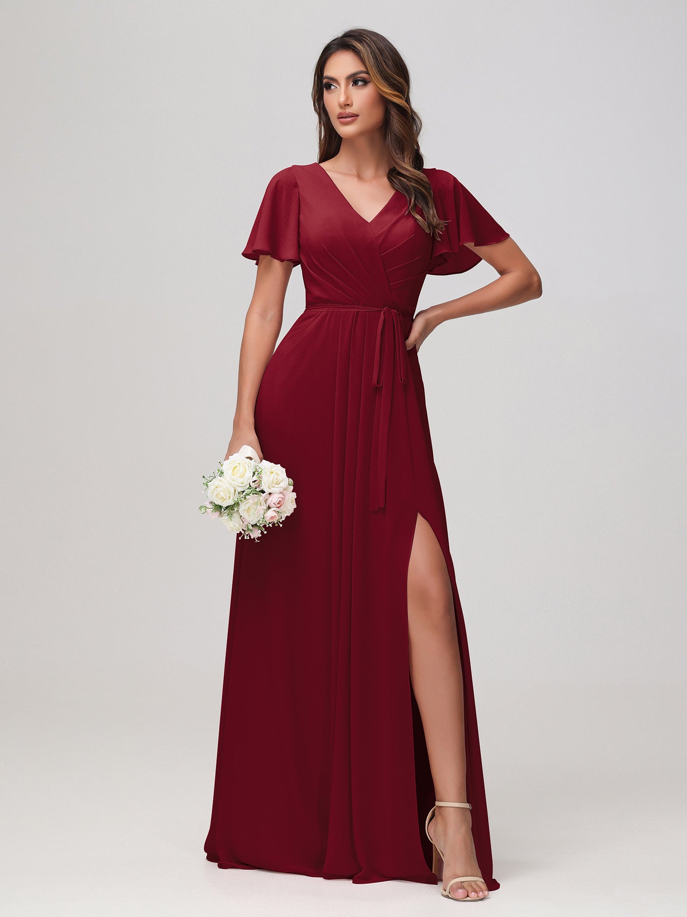 Burgundy Bridesmaid Dresses - For Fall Winter Weddings BABARONI Burgundy Bridesmaid Dresses - For Fall Winter Weddings BABARONI