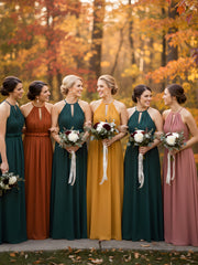 Keyhole Neckline Open Back Chiffon Max Long Dress Mulberry